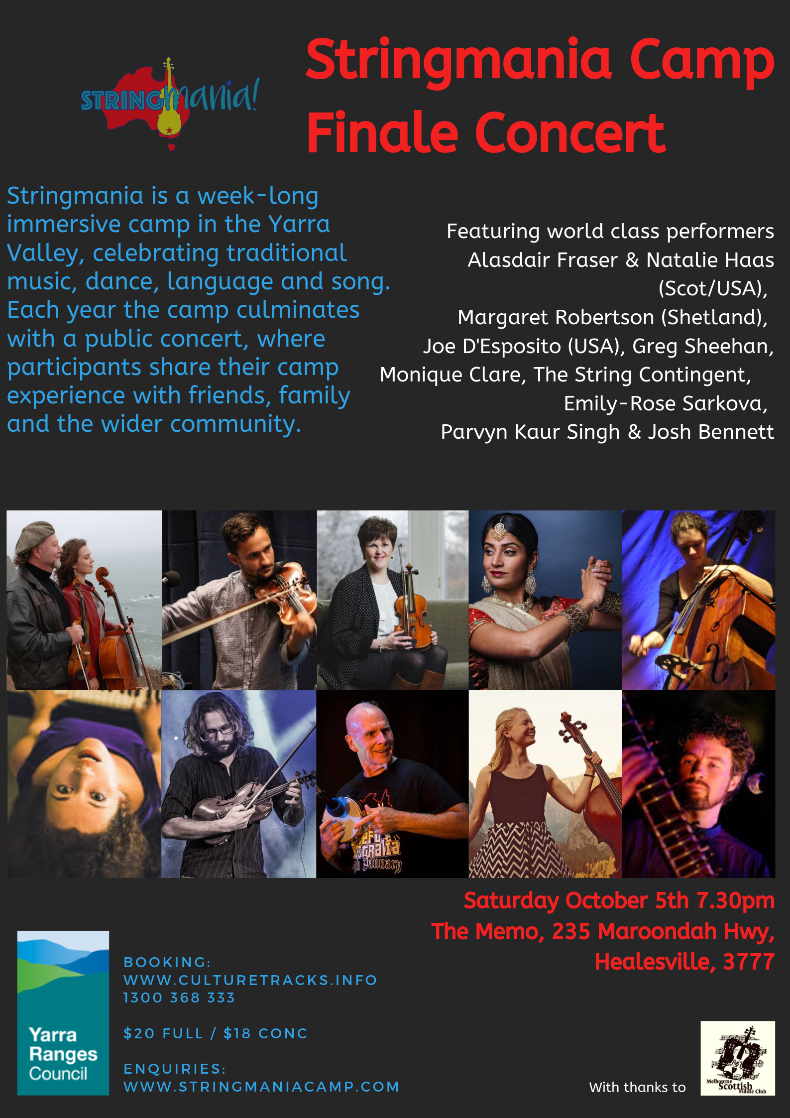 Get your tix for the all-star Stringmania concert in Healesville Oct 5